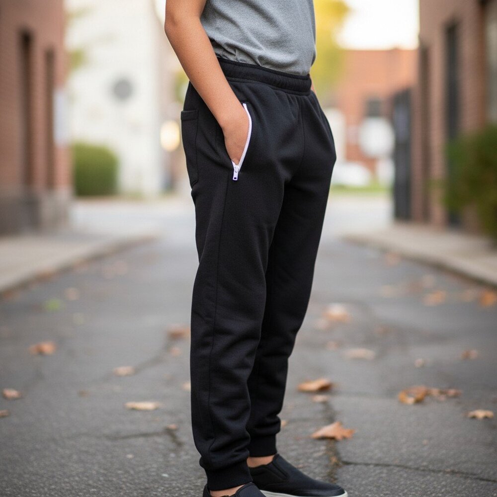 ARMANI JUNIOR Black Joggers Boys 6 Knit Sweatpants Skinny Pants Kids GIORGIO